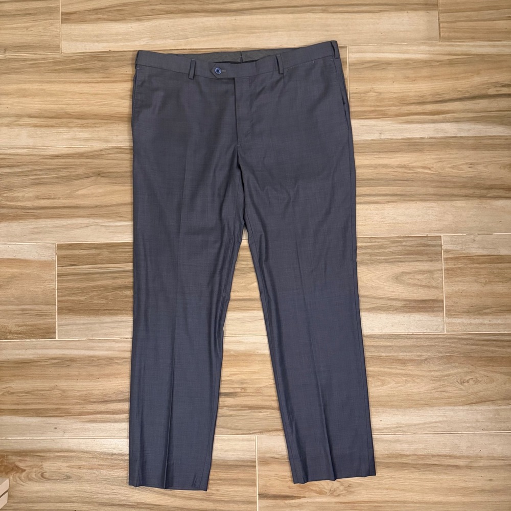 J. Hilburn Loro Piana Royal Wish Wool‎ Silk Dress Pants Blue Grey 40x31 Custom